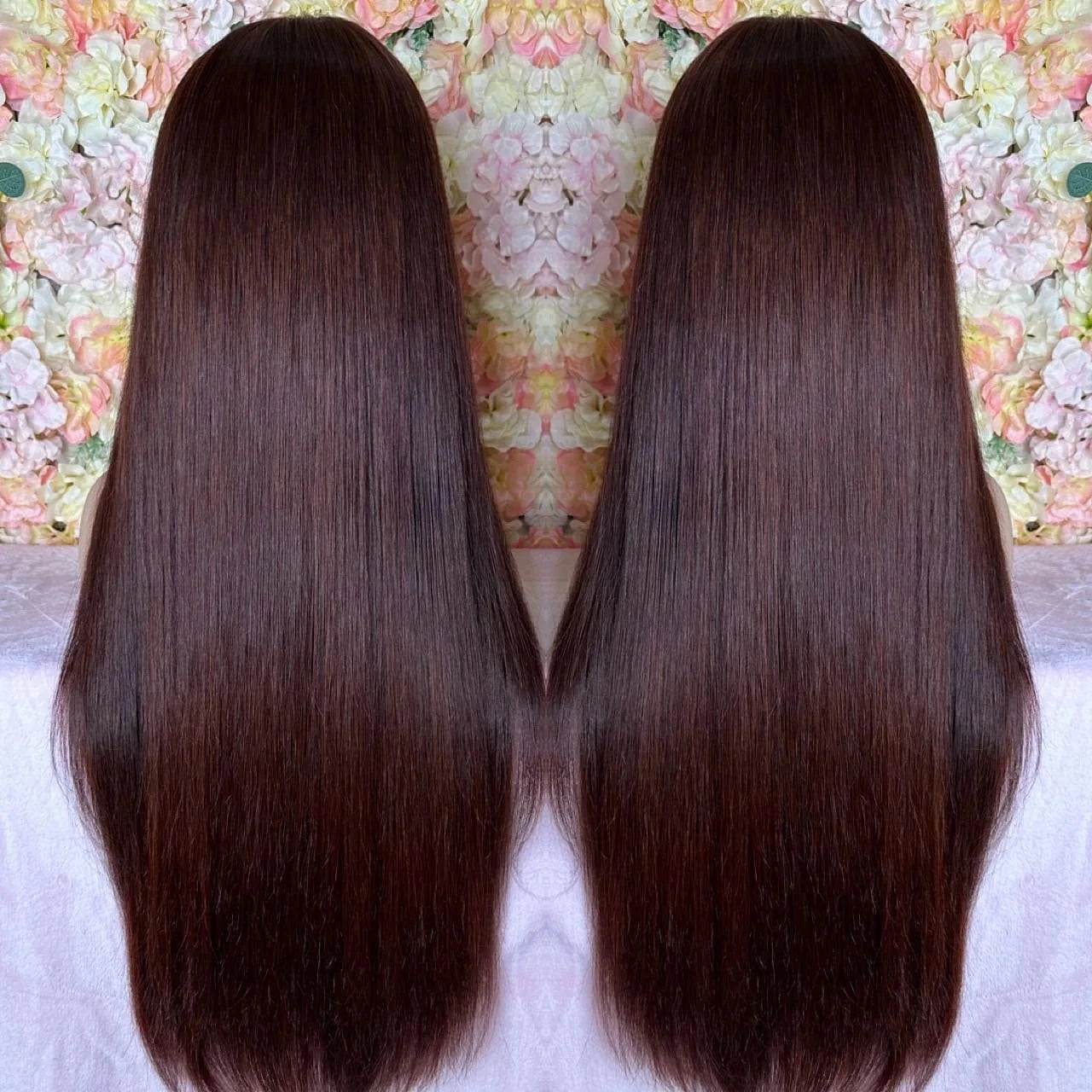 Qingdao Wig Small Knots 150% Density Reddish Brown Color Virgin Remy Cuticle Aligned Human Hair Lace Front Wigs