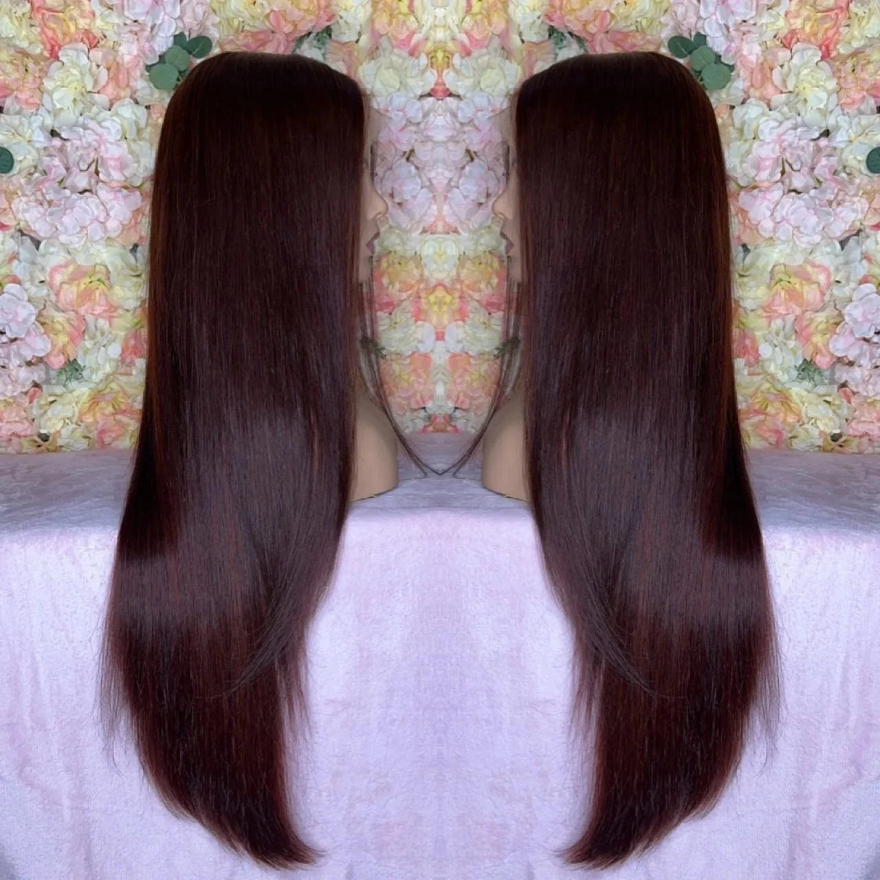 Qingdao Wig Small Knots 150% Density Reddish Brown Color Virgin Remy Cuticle Aligned Human Hair Lace Front Wigs