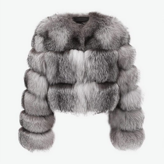 QIUCHEN QC22068  New  Winter Warm Women Cropped Thick Jacket Silver Arctic Fox  Real Fox Fur Coat  Colorful