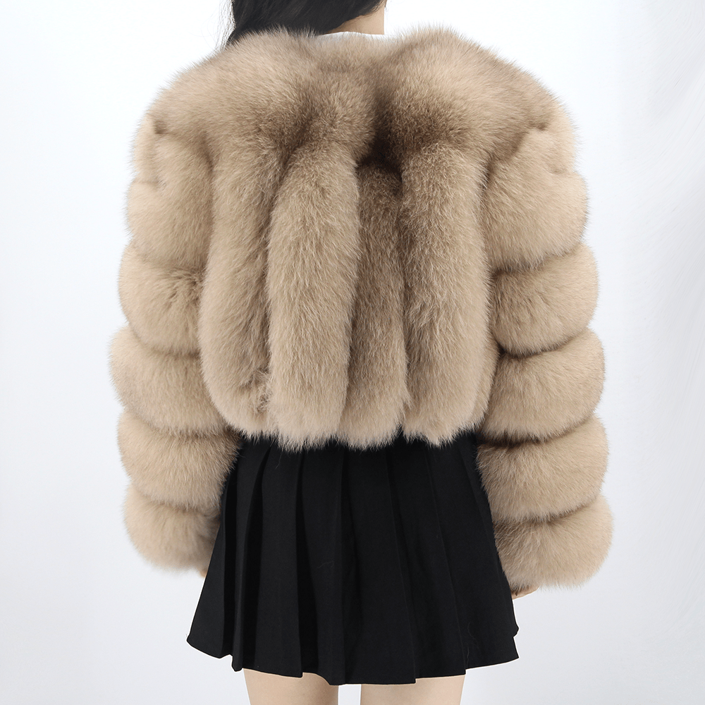 QIUCHEN QC22089 Plus Size 2022 Women New Fashion Short Real Fox Fur Coat Winter Warm Luxury Cropped Jacket