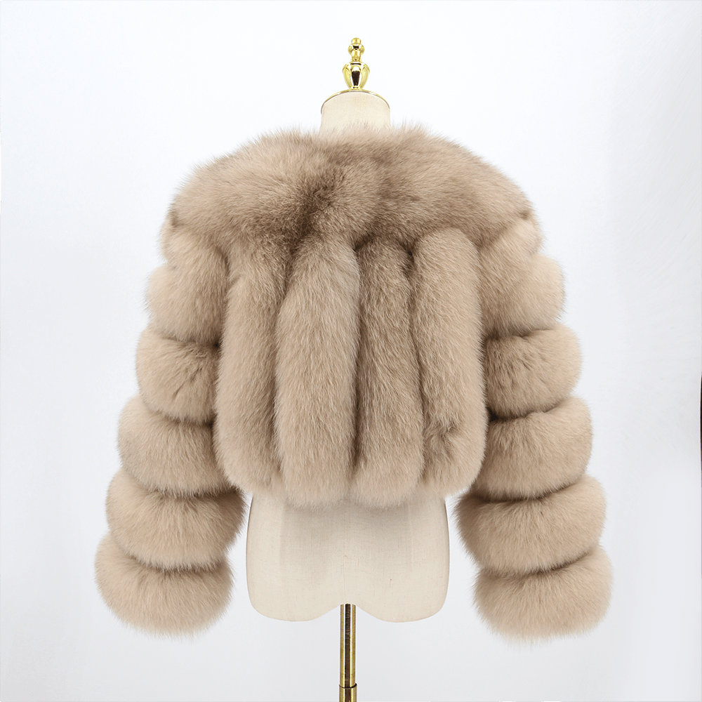 QIUCHEN QC22089 Plus Size 2022 Women New Fashion Short Real Fox Fur Coat Winter Warm Luxury Cropped Jacket