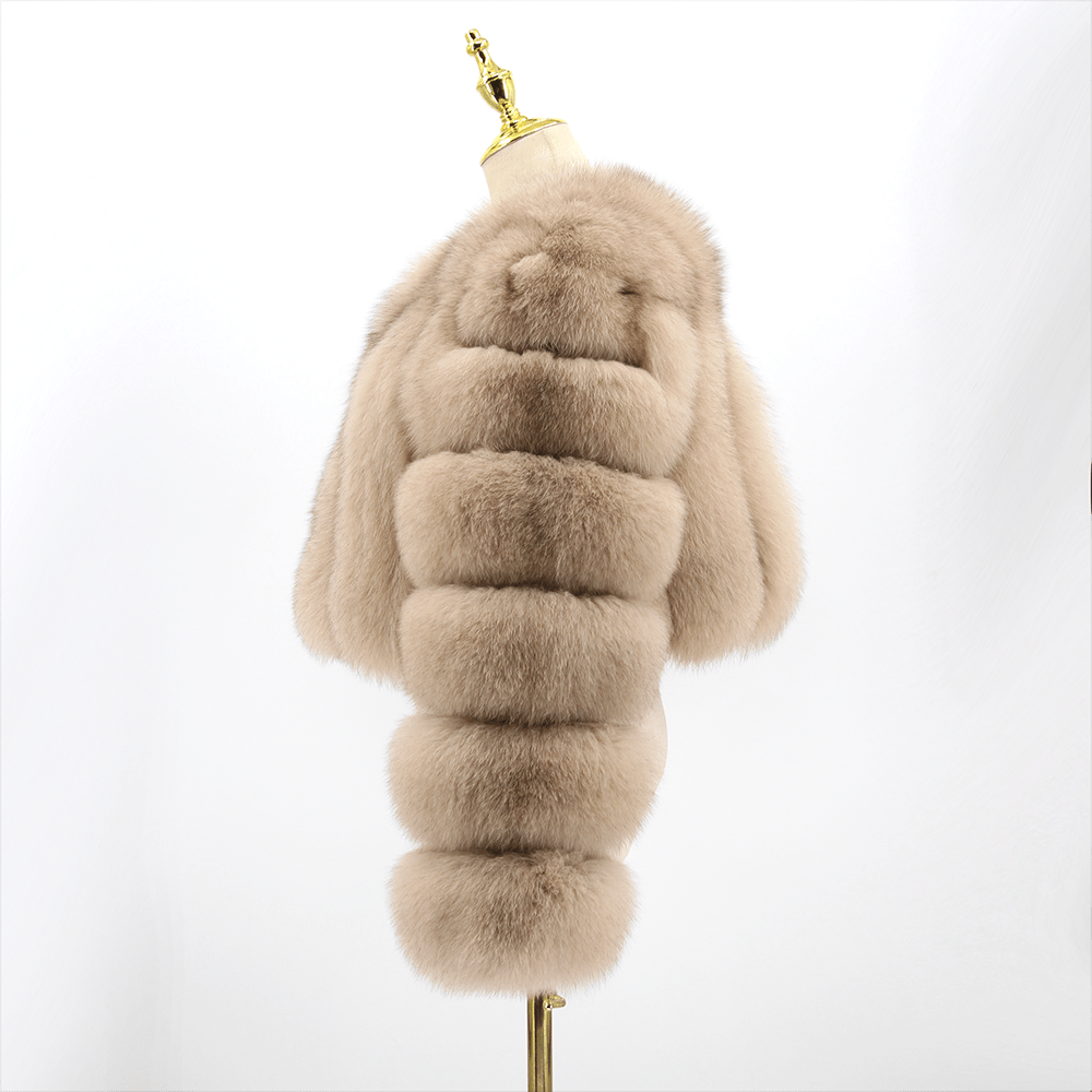 QIUCHEN QC22089 Plus Size 2022 Women New Fashion Short Real Fox Fur Coat Winter Warm Luxury Cropped Jacket