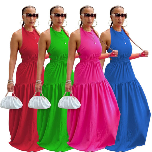 Quality Casual Sleeveless Backless Elegant Maxi Dress