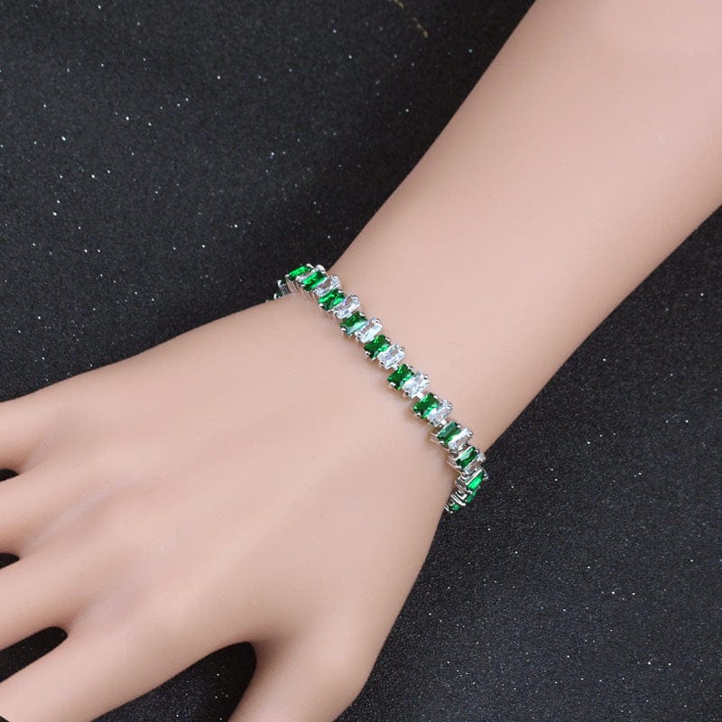 Quality Dazzling Cubic Zirconia Stone Yellow Gold Color Fashion CZ Women Wedding Tennis Bracelet Jewelry for Bridesmaids Gifts