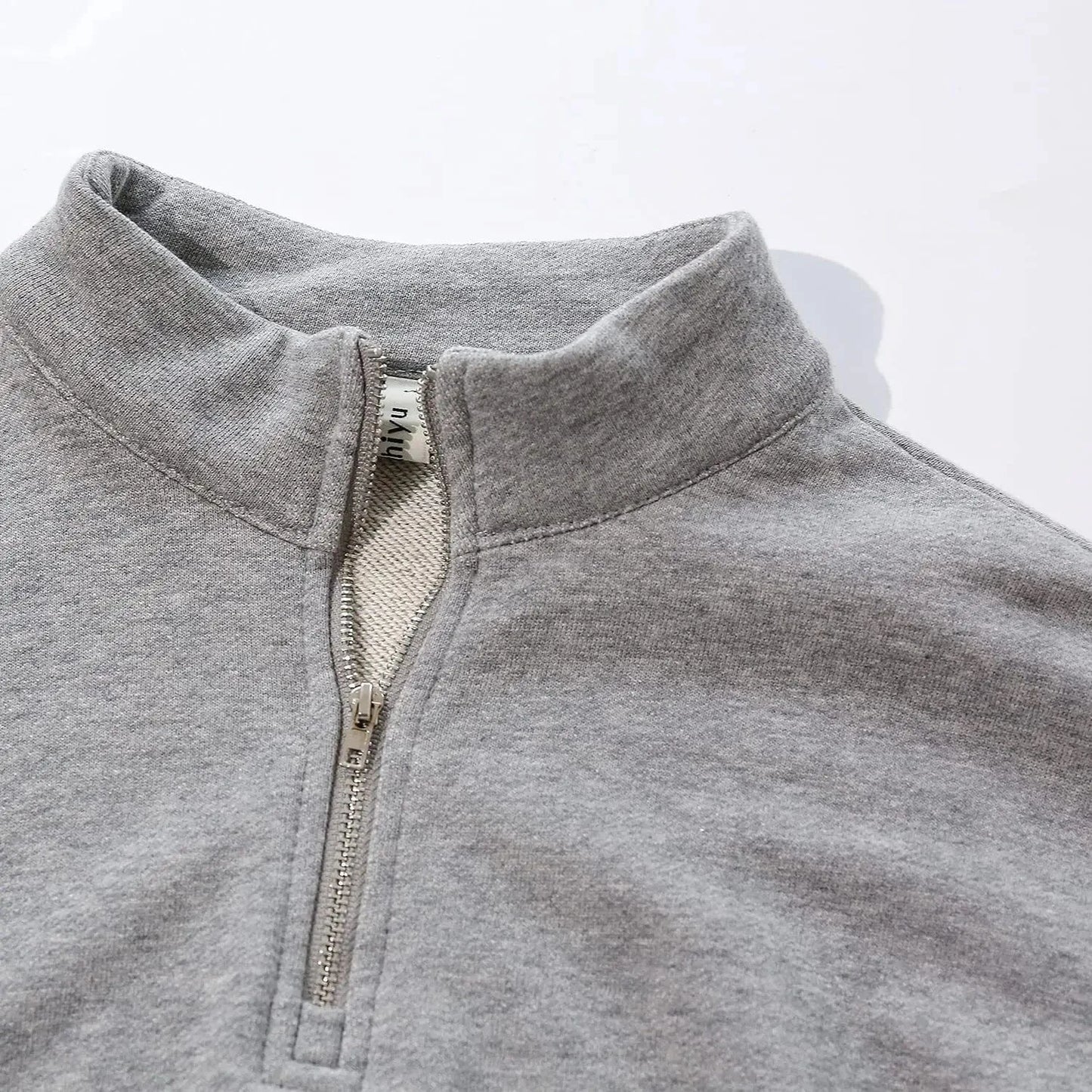 Quarter Zip Neck Cropped Sweatshirts Cotton Elastic Hem Yoga Fitness Crop top hoodies for Women