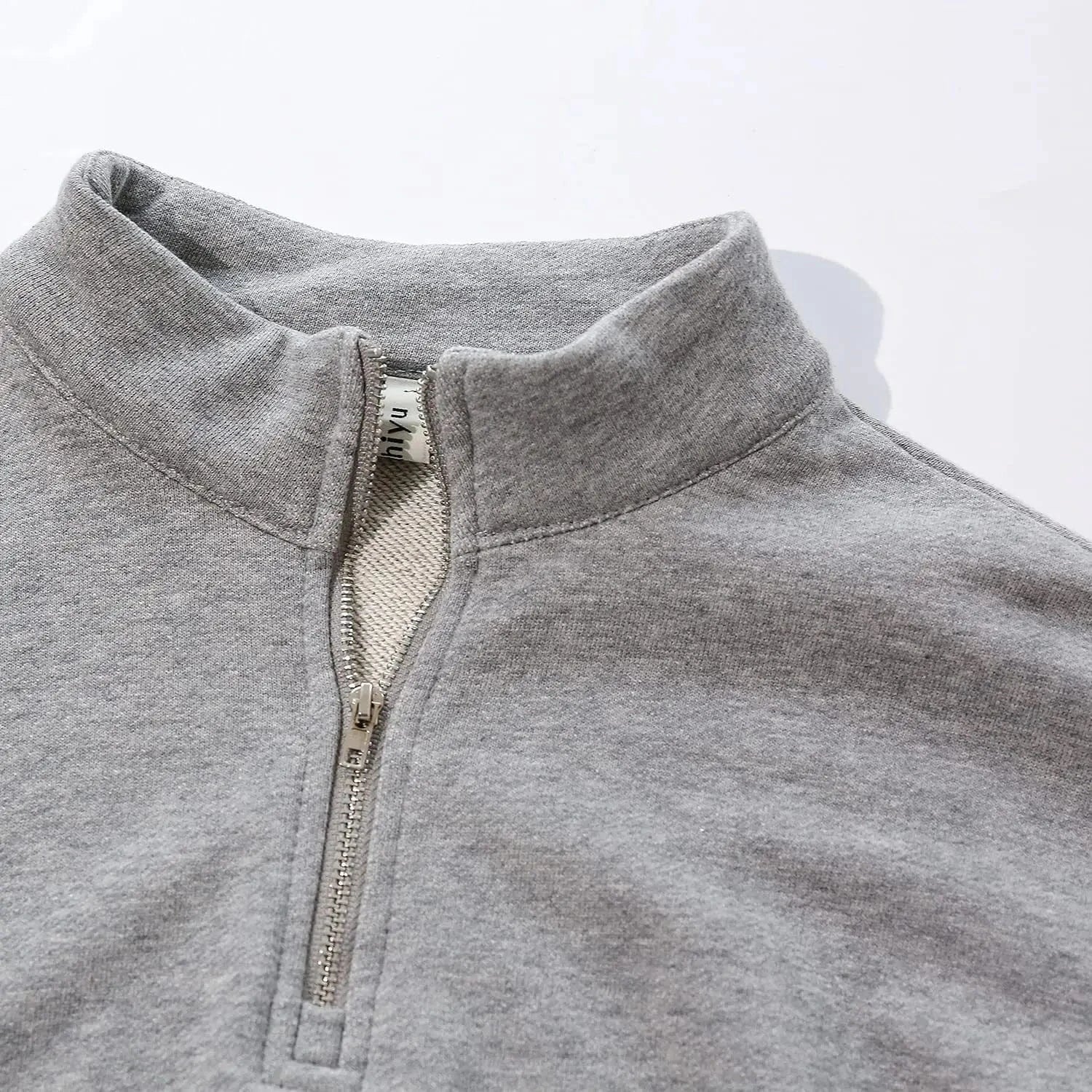 Quarter Zip Neck Cropped Sweatshirts Cotton Elastic Hem Yoga Fitness Crop top hoodies for Women