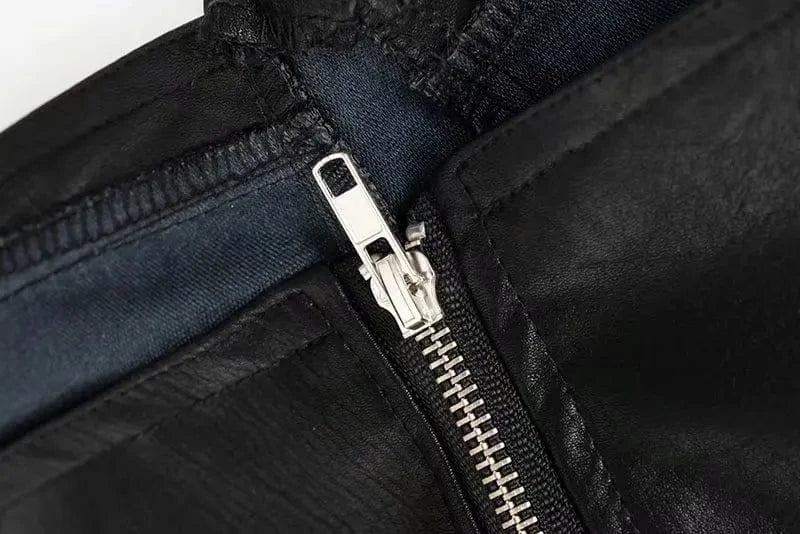 R10700S Women's hot sale high quality spring new arrival leather outfit sexy tops