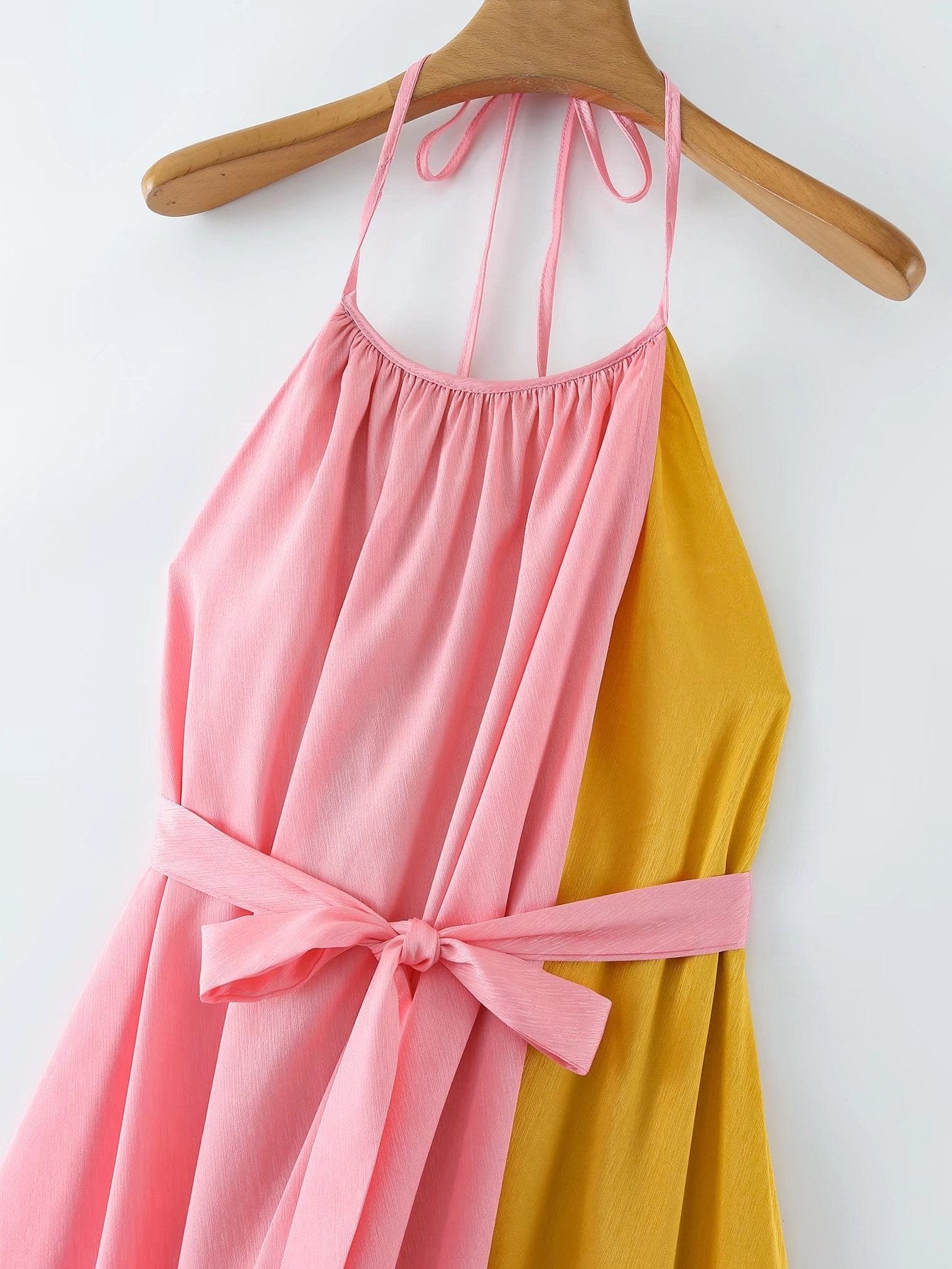 R13637S Women's spring new arrival clothing fashion bright fabric contrast color long elegant dress