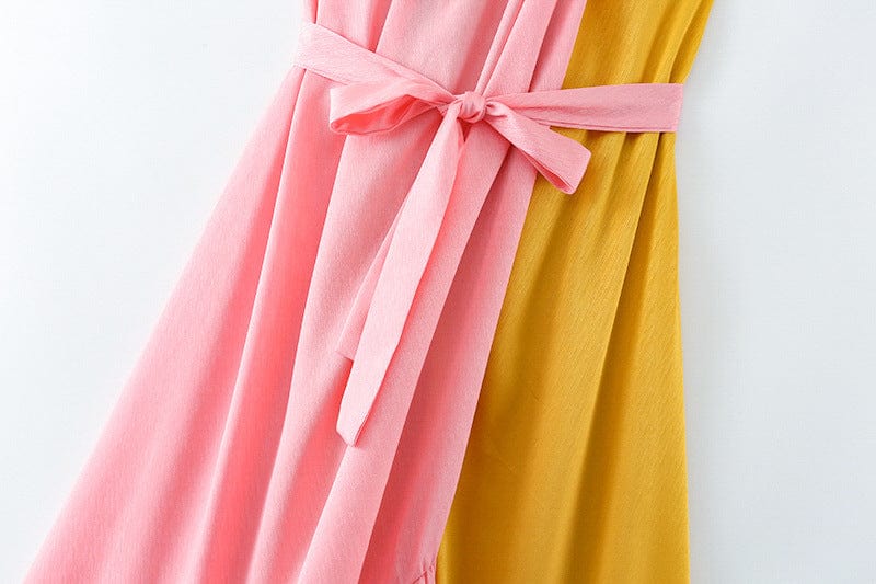 R13637S Women's spring new arrival clothing fashion bright fabric contrast color long elegant dress