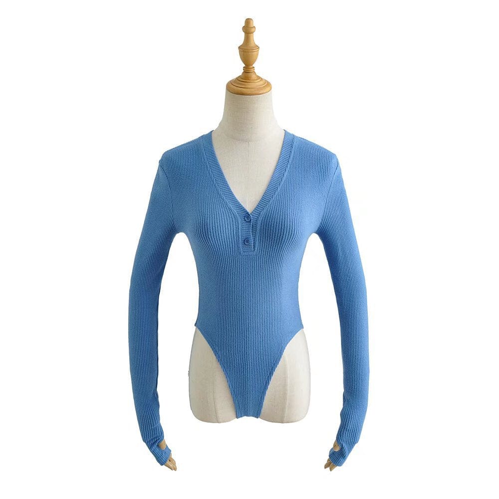 R13689S Women's hot sale spring new fashionable solid color V-neck slim long sleeves sexy jumpsuit