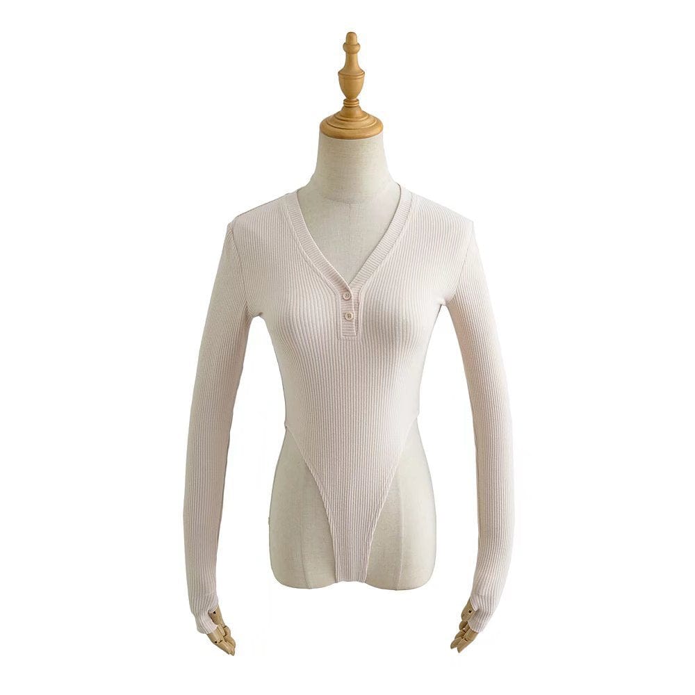R13689S Women's hot sale spring new fashionable solid color V-neck slim long sleeves sexy jumpsuit