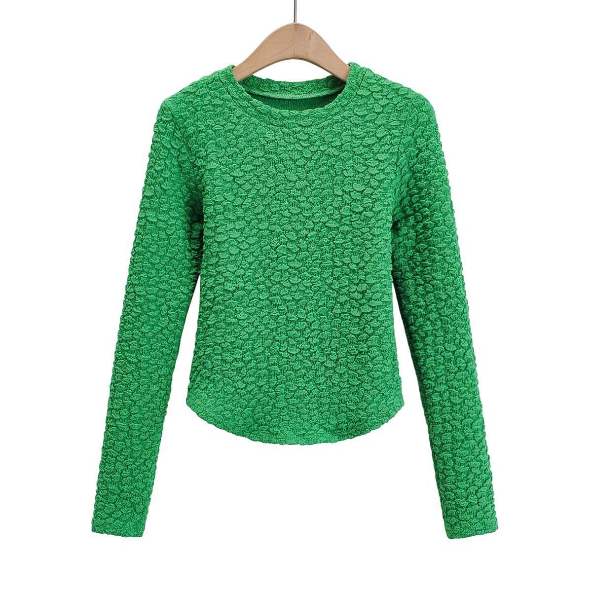 R41529S women's fashion solid color thick bottoming shirt slim blouses