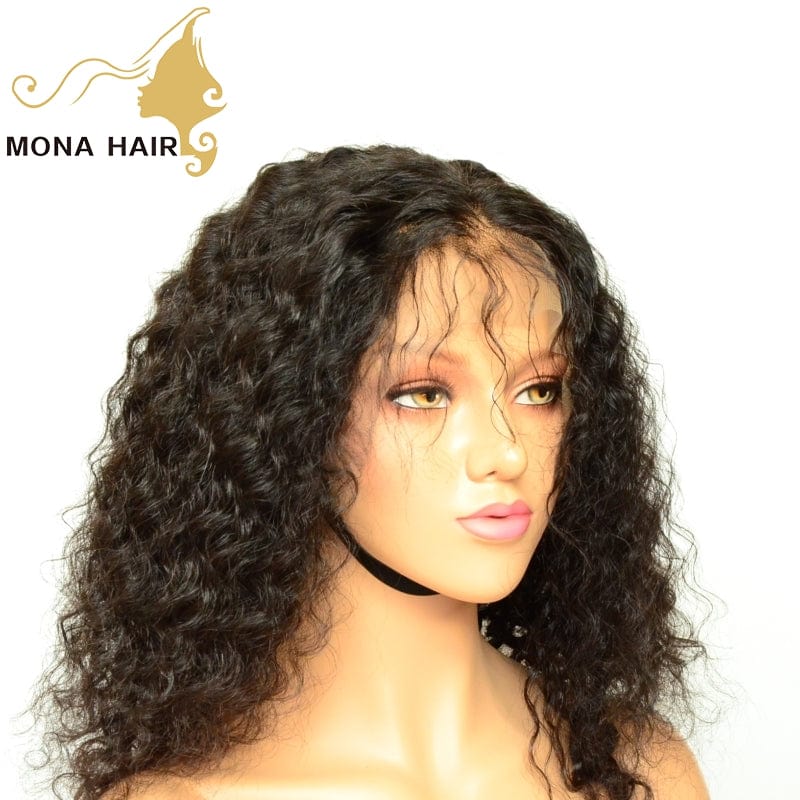 Raw Burmese Curly Wave Human Hair Remy Super Thin Transparent Lace Front Pre Plucked Lace Wig For Black Women