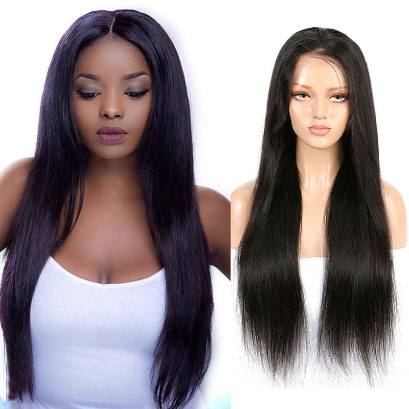 raw cambodian hair top grade silky straight virgin hair glueless full hd lace wig for black women 	 360 lace frontal wig