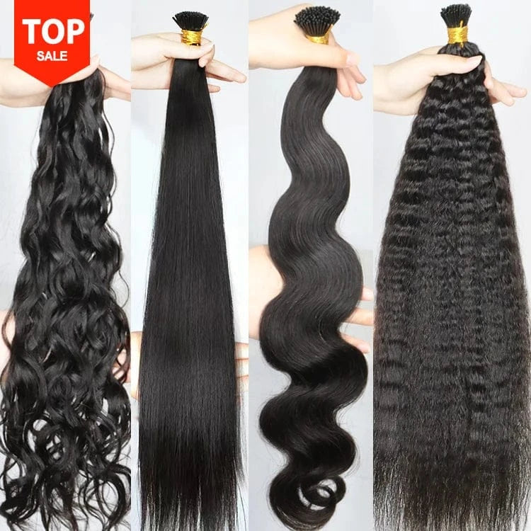 raw I tip Indian natural human hair 100% double drawn human hair vietnamese double drawn i tip human hair extension