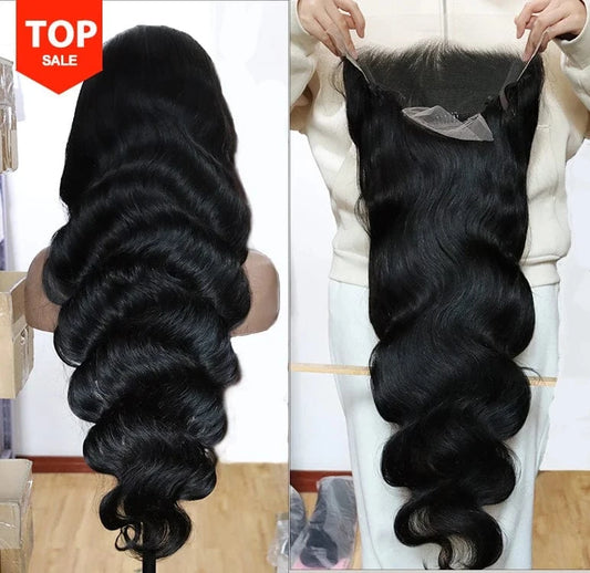 Ready to Ship 11A Grade Virgin Human Hair 180% Density Hd Transparent lace 13x4 body wave lace frontal human hair wigs