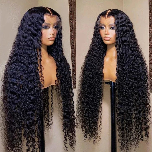 Ready to Ship 11A Grade Virgin Human Hair 180% Density Hd Transparent lace Frontal water wave wig human hair