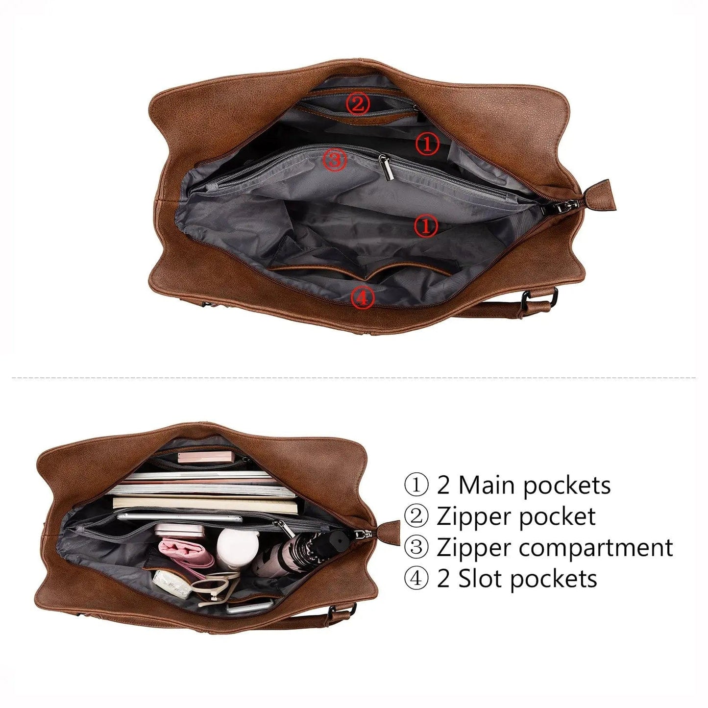 REALER Vintage Women PU Leather Shoulder Bags Fashion Hobo Hand Bags Ladies Large Purse and Handbags Set Tote Bag for Women