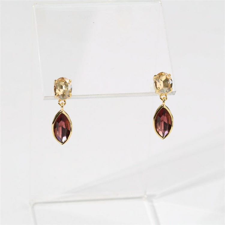 Red Aimgal Simple geometric gem earrings elegant long earrings fashion retro personalized design metal earrings for women