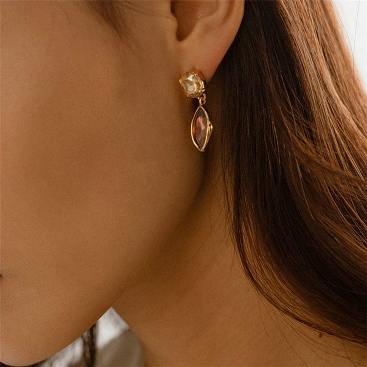 Red Aimgal Simple geometric gem earrings elegant long earrings fashion retro personalized design metal earrings for women