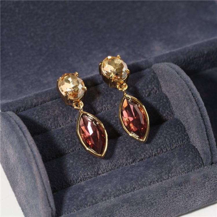 Red Aimgal Simple geometric gem earrings elegant long earrings fashion retro personalized design metal earrings for women