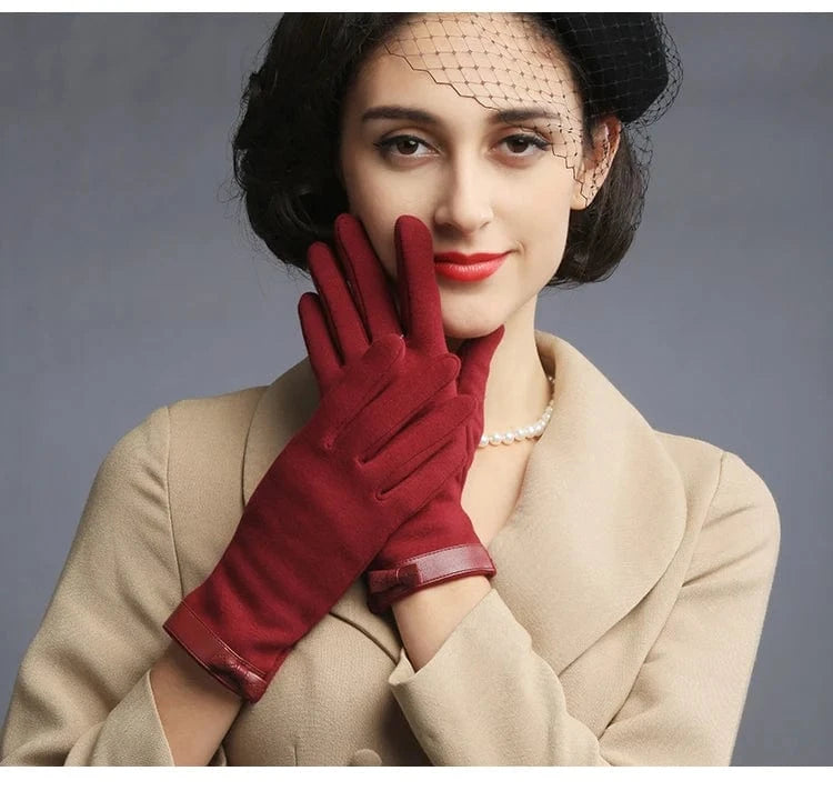 Red Cheap invierno mujer fancy dresses for girls bike riding smartphone warm fashion glove