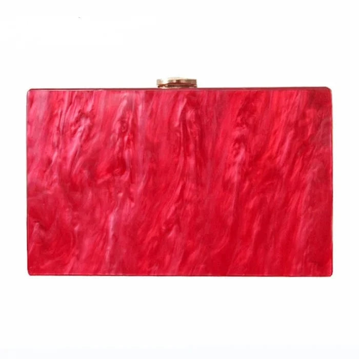 Red Dropshipping bridal purse evening bag acrylic resin clutch bags