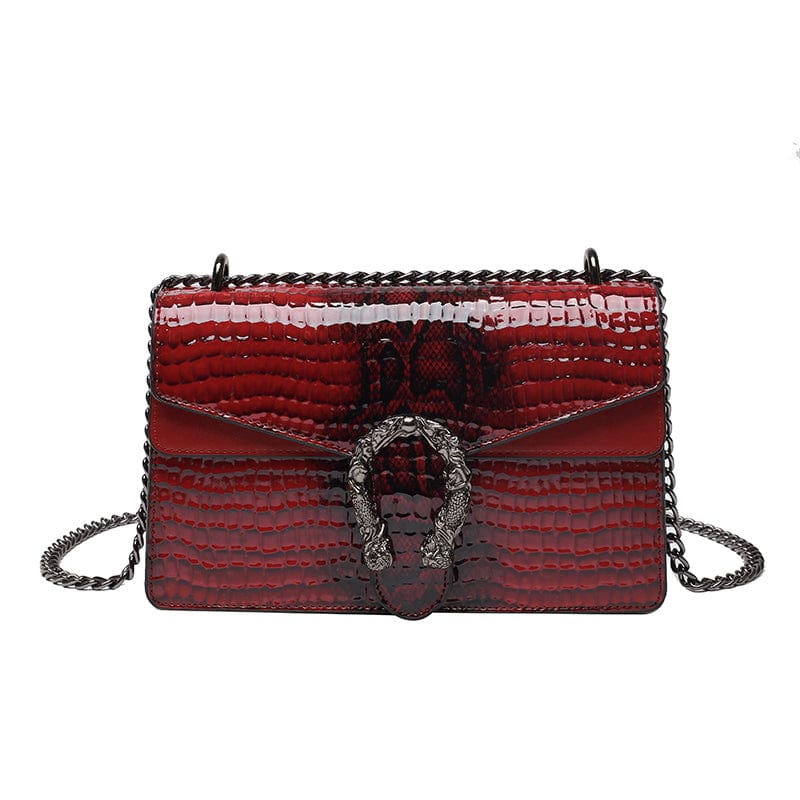 Red Fashion Brand Crocodile Handbag Women Bags PU Leather Shoulder Bags Luxury Women Hand Bags 2022