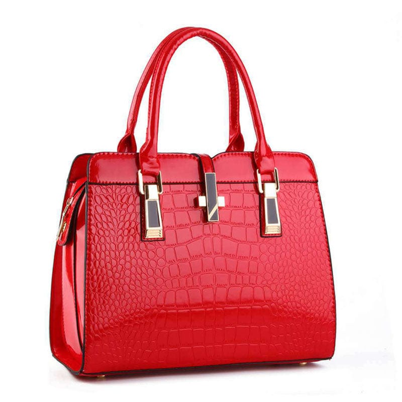 Red Fashion crocodile ladies shoulder bags vintage PU purse Korea hand bag women leather handbags
