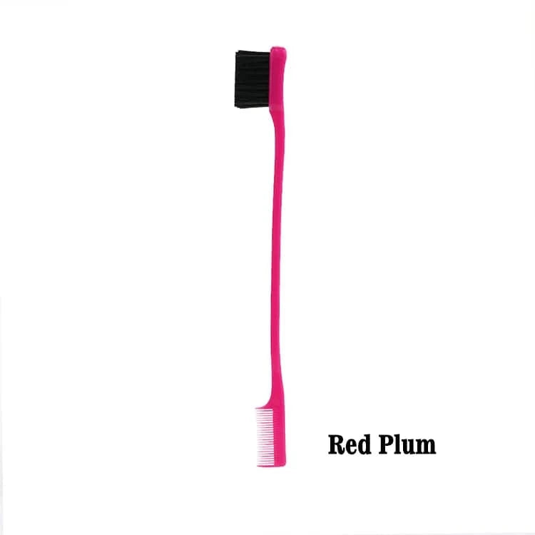Red plum Wholesale High Quality Double Sided Strong Hold Eye Eyebrow Comb Edge Control Baby Hair Brush