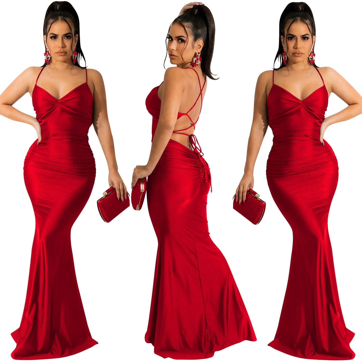 Red Split Birthday Dress For Women Vestidos Fiesta Cocktail Party Dresses Ladies Velvet Sexy Maxi Bodycon Prom Dress