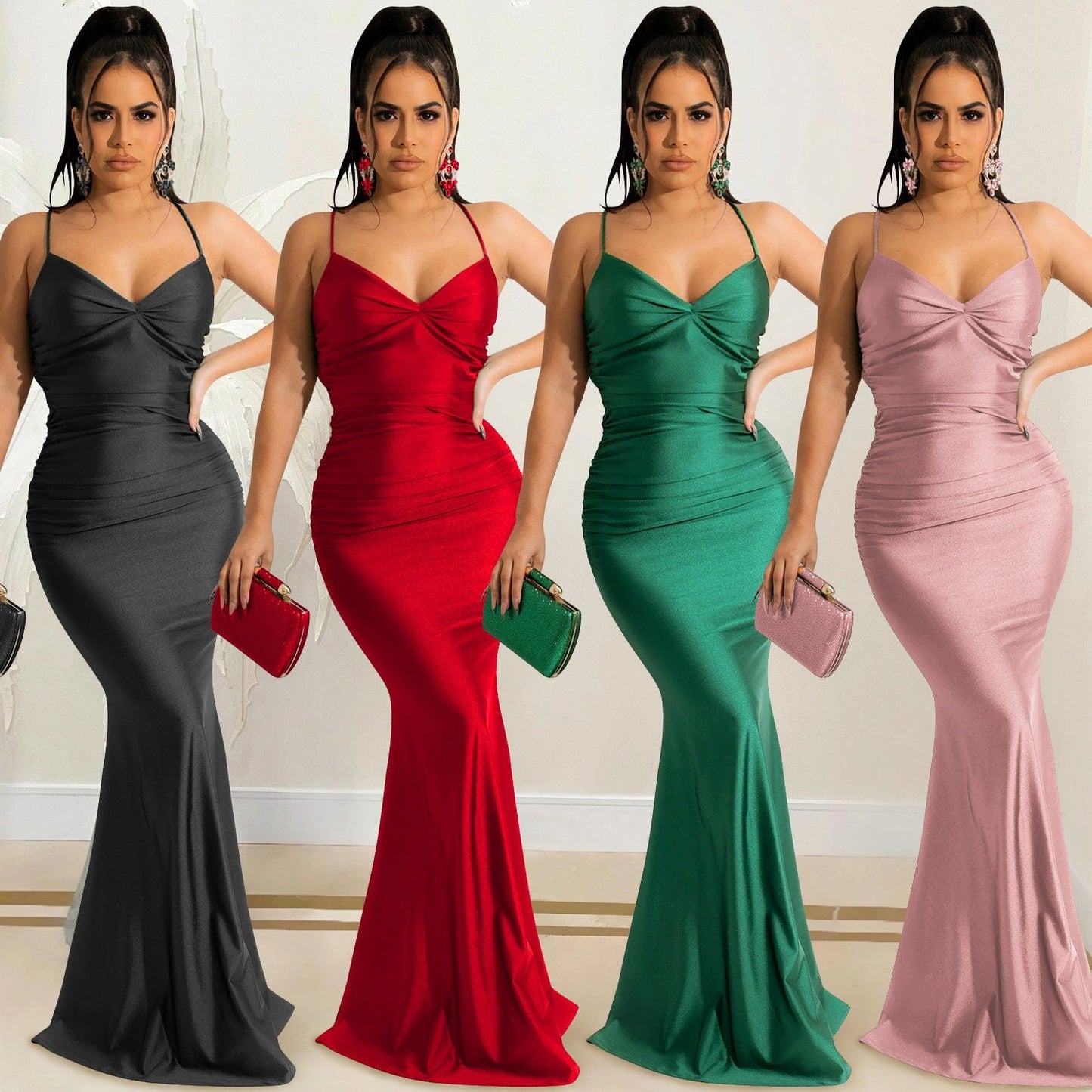 Red Split Birthday Dress For Women Vestidos Fiesta Cocktail Party Dresses Ladies Velvet Sexy Maxi Bodycon Prom Dress
