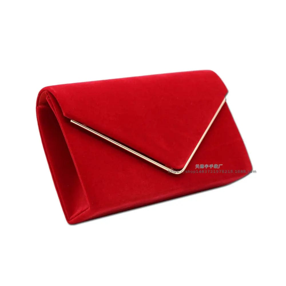 Red Summer Spot New High-end Velvet Dinner Bag Fashion Lady Clutch Retro Large Capacity Fashionable Evening Bag