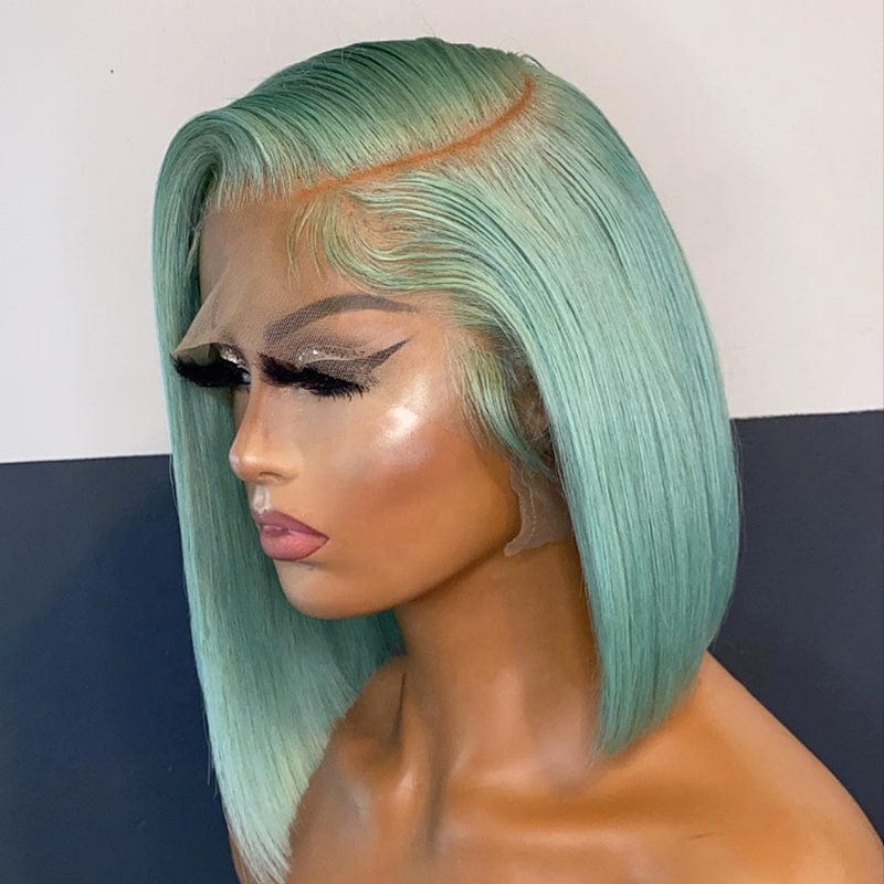 Red Wave Cut Bob Side Part Short Wig Virgin Colorful Cuticle Aligned Human Hair HD Lace Front Wigs