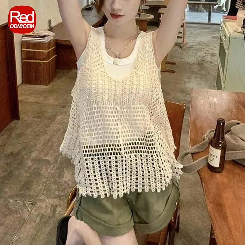 RedHK Custom High Quality New Arrives China Factory Handmade Multi-color Woman Crochet Lady Top Crochet Women Top
