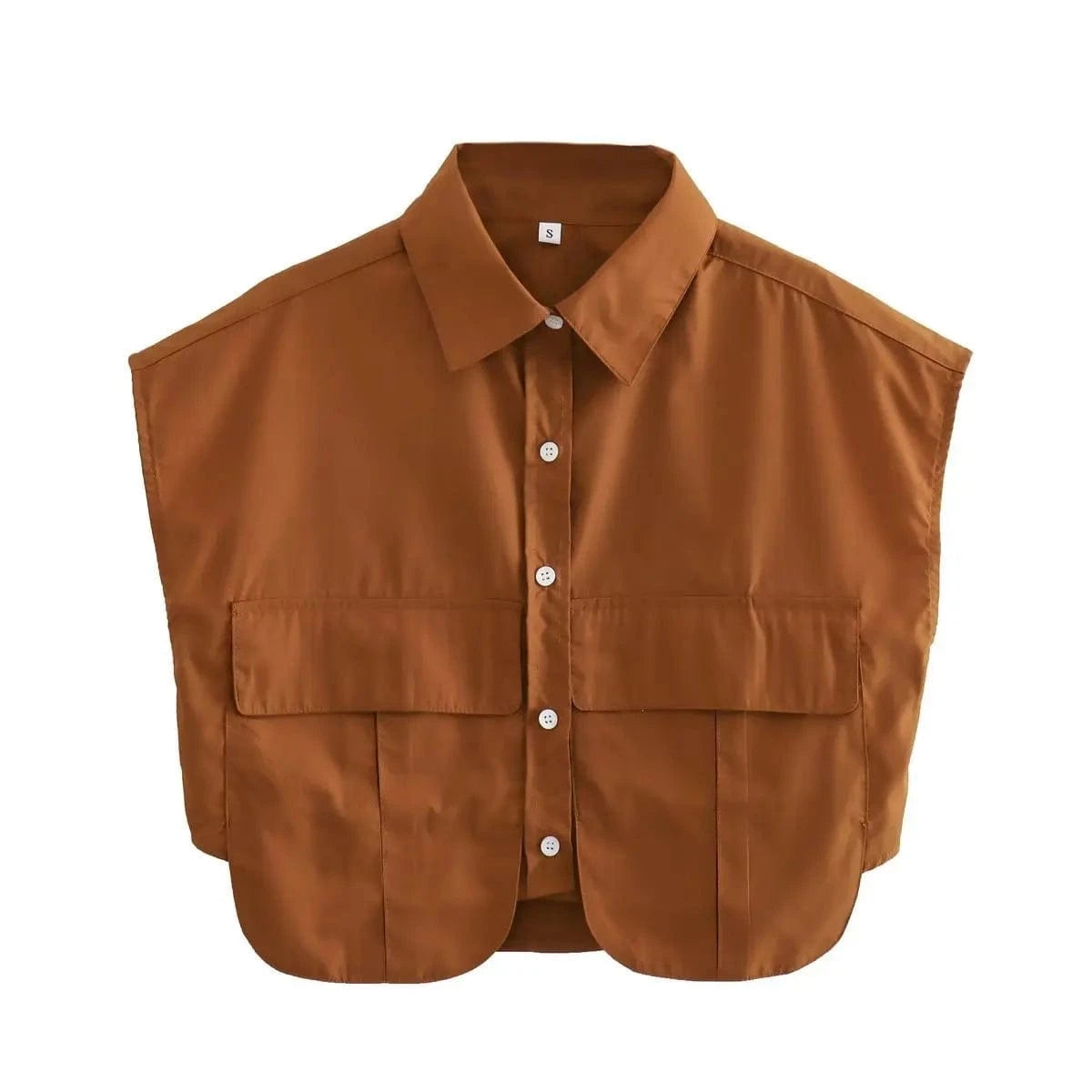 RedPeony 2024 Summer New Women Fashion Pockets Tank Top Female Chic Lady High Street Crop Top  White Cropped Sleeveless Shirt