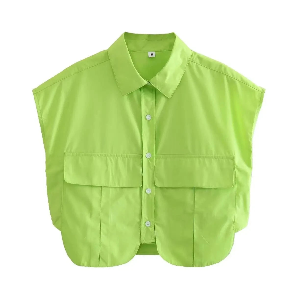 RedPeony 2024 Summer New Women Fashion Pockets Tank Top Female Chic Lady High Street Crop Top  White Cropped Sleeveless Shirt