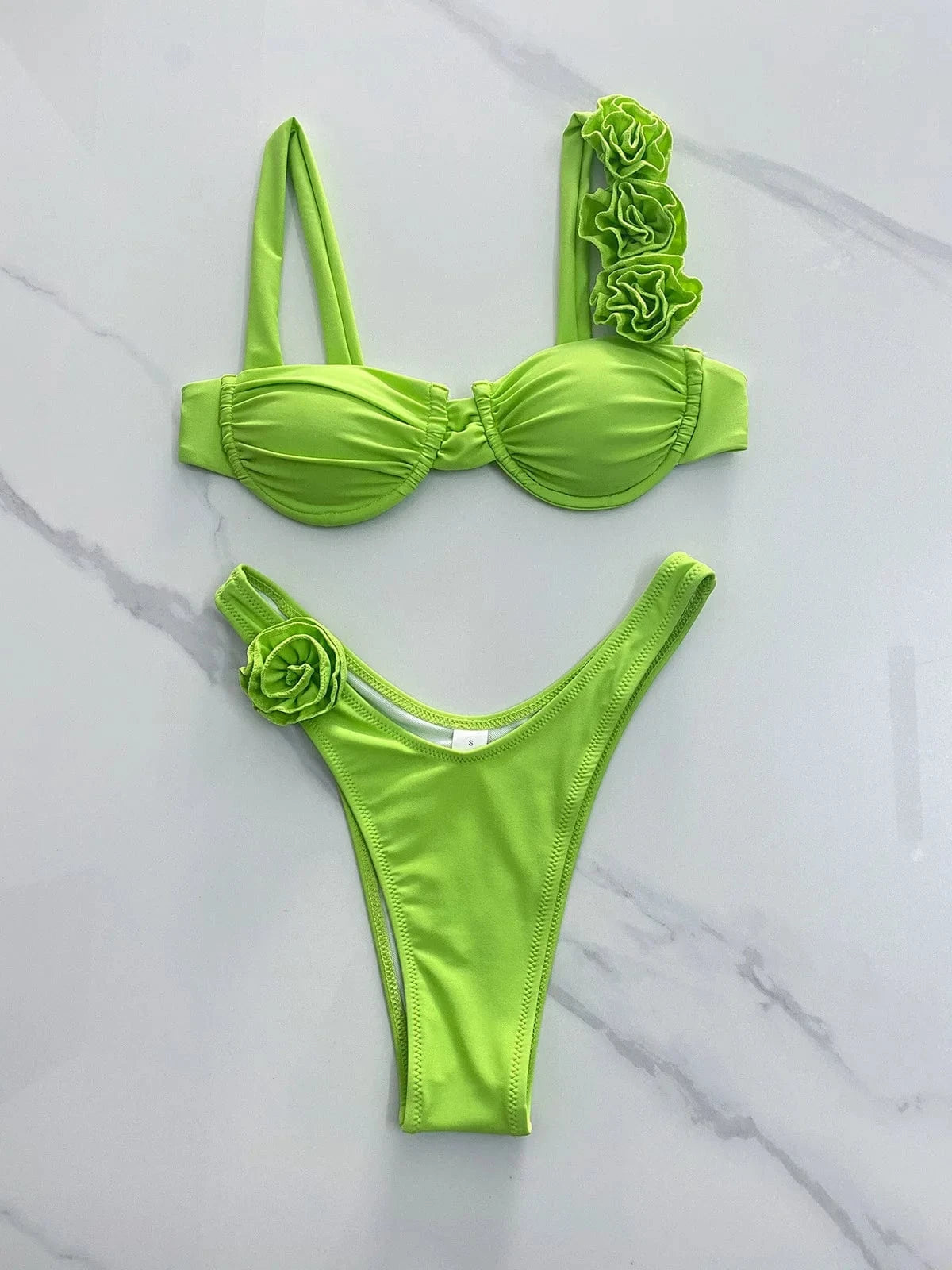 RedPeony Sexy Female Swimwear Floral Bathing Suit Biquini Swimming Suits 2024 New Womens Swimsuit Lace Up Bikini Bikinis S