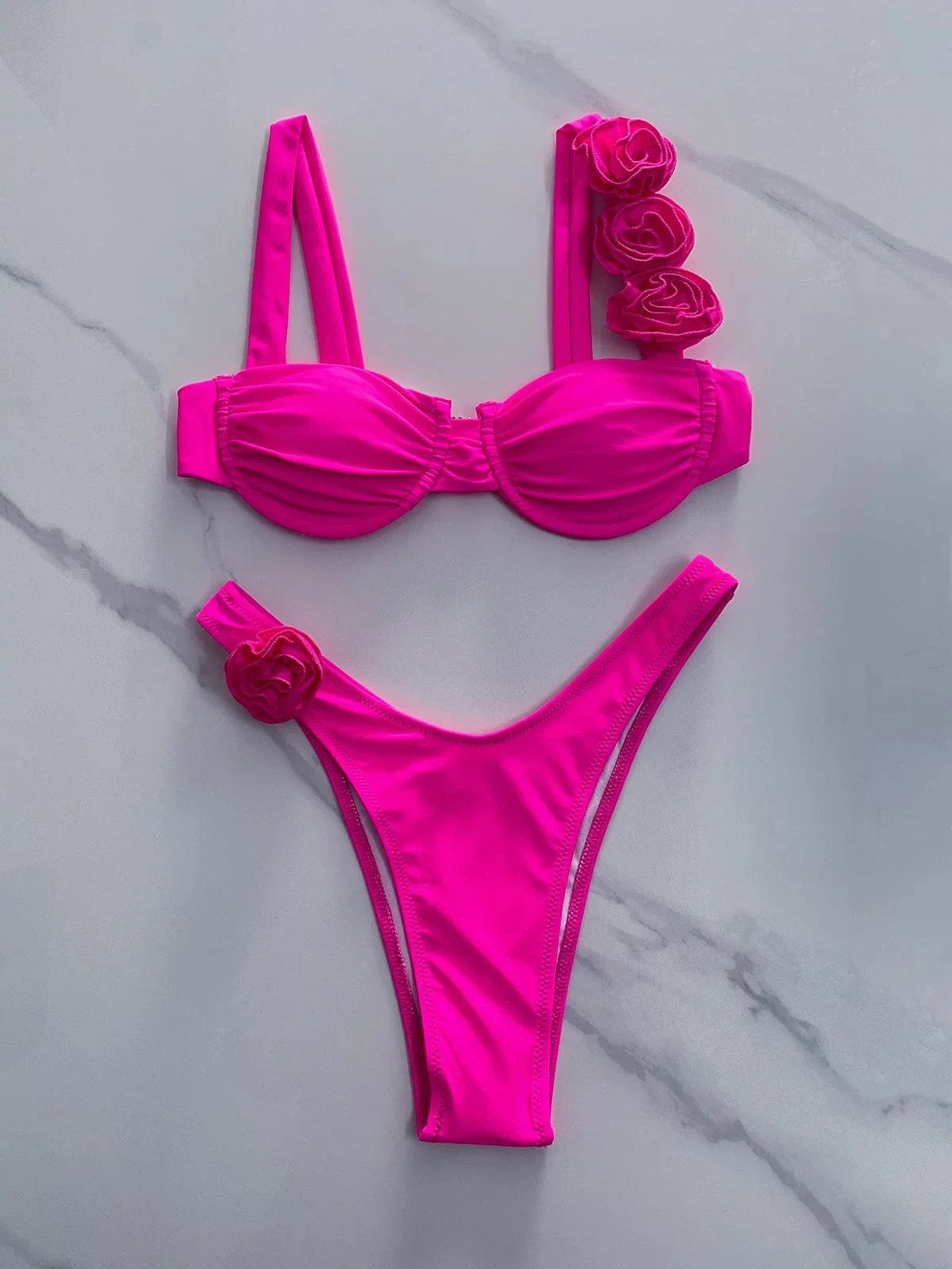 RedPeony Sexy Female Swimwear Floral Bathing Suit Biquini Swimming Suits 2024 New Womens Swimsuit Lace Up Bikini Bikinis S