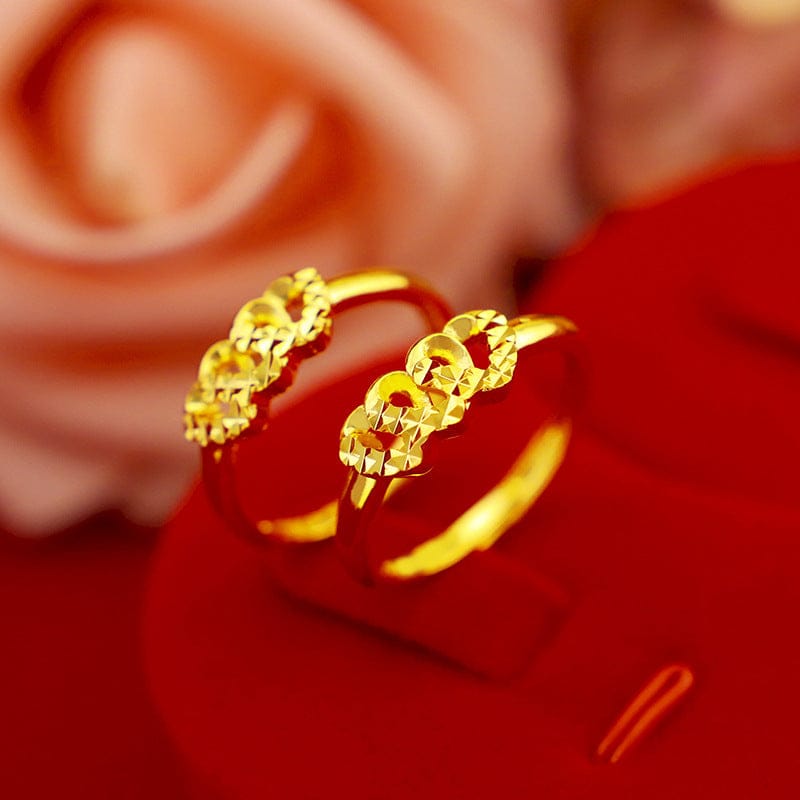 Resizable / Gold Chunky Gold Rings for Women Minimalist Thick Dome 18K Gold Plated Rings Set Braided Round Signet Rings Statement Jewelry Amazon