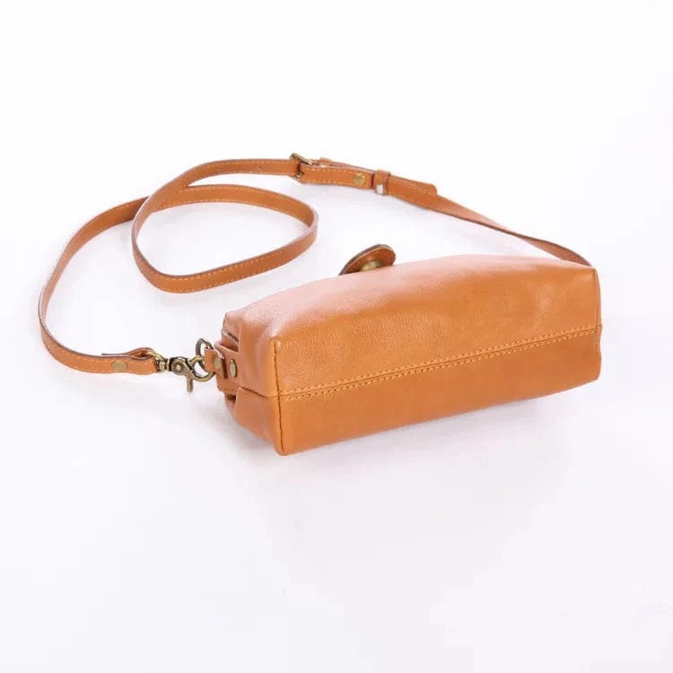 Retro Crossbody Shoulder Bag with Adjustable Straps  Women Genuine Leather Messenger Bag