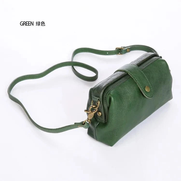 Retro Crossbody Shoulder Bag with Adjustable Straps  Women Genuine Leather Messenger Bag