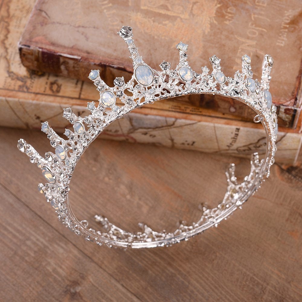 Retro Palace Queen Baroque Bride Hair Ornament Round Full Circle Crown Tiaras Studio Headdress Crown