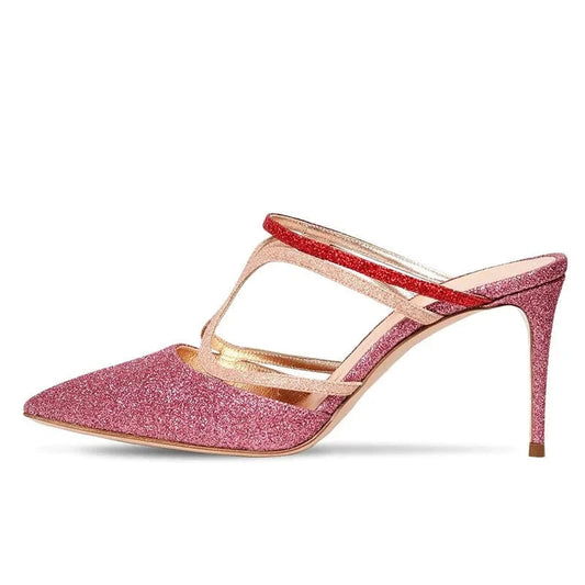 Rhinestone Sandalias Para Mulher Clear Designer Women Slides Footwear High Heel Mules Slippers