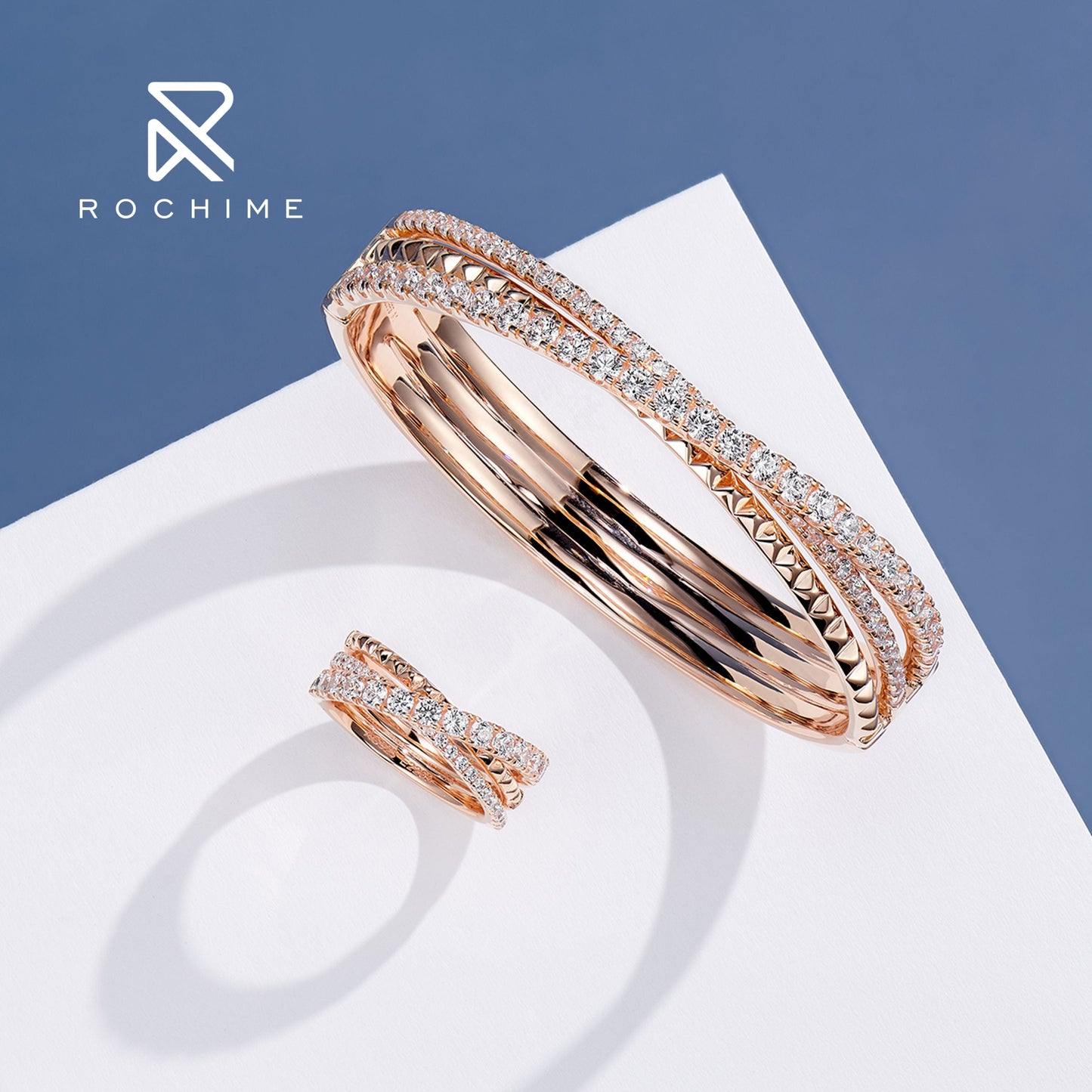 Rochime fashion three circle jewelry bracelets bangles 925 sterling silver  fine jewelry  femme  tennis bracelet