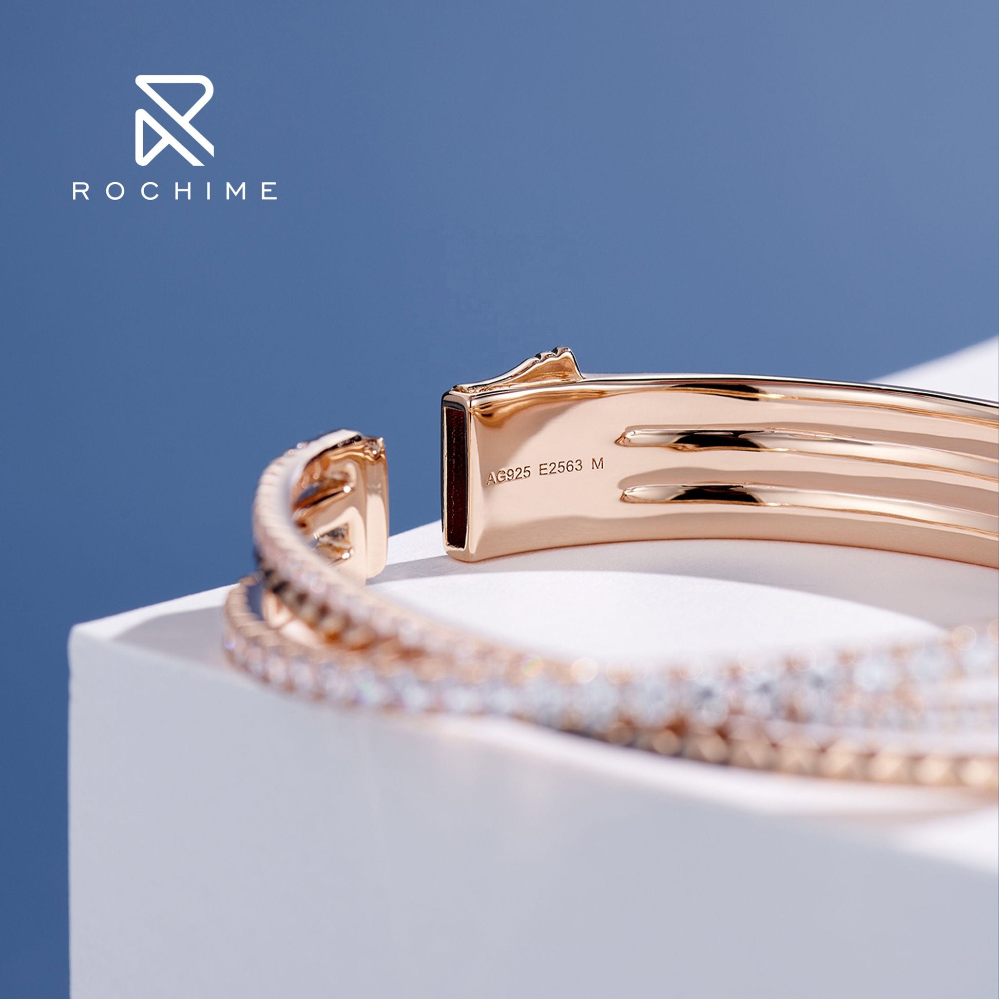 Rochime fashion three circle jewelry bracelets bangles 925 sterling silver  fine jewelry  femme  tennis bracelet