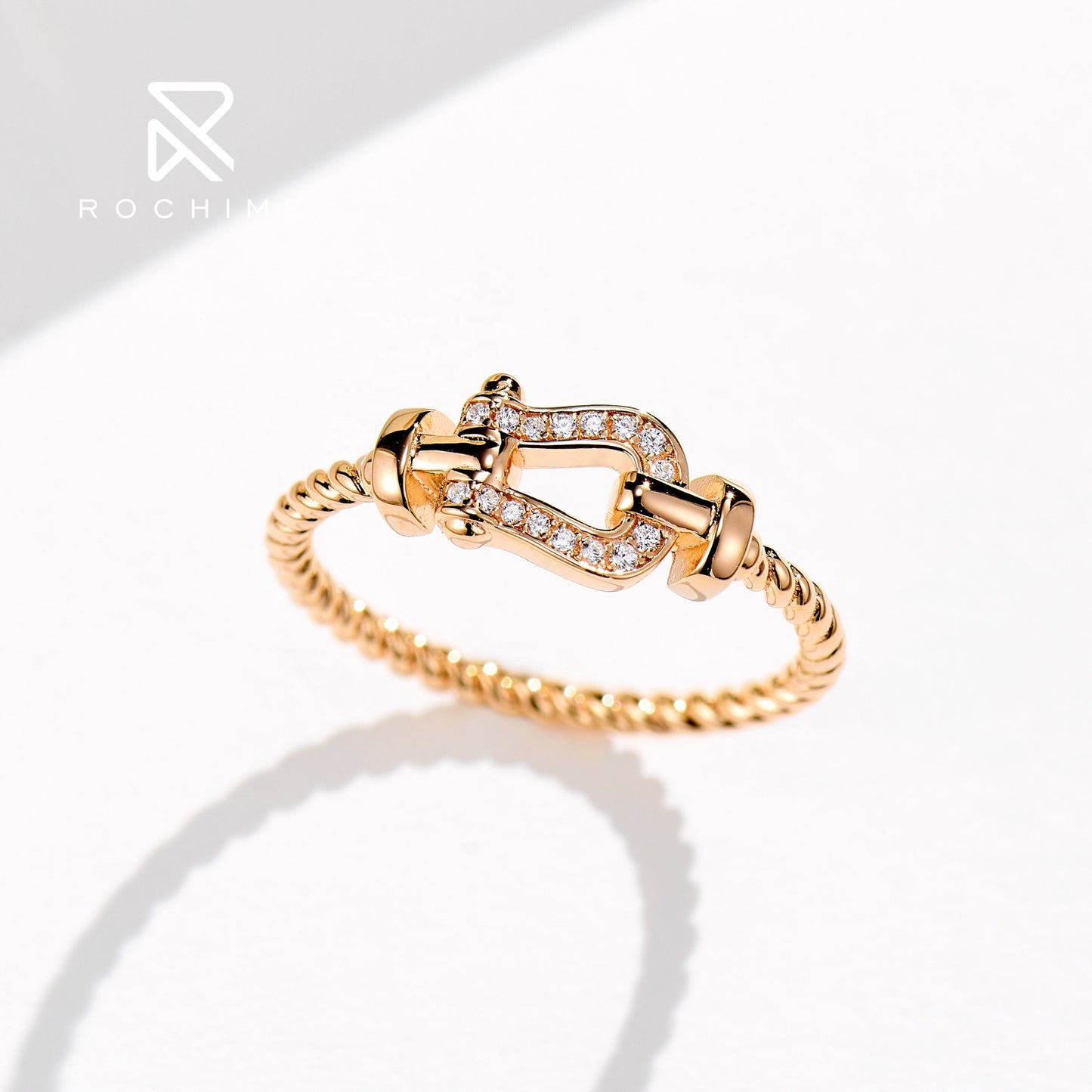 Rochime fashion vachette clasp diamond rings s925 silver  hot sale style  jewelry for women