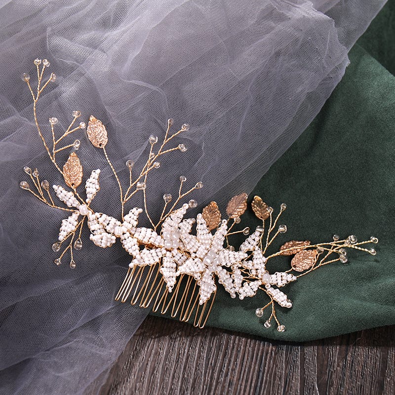 Rose Gold Fashion Rose Gold Bridal Headpiece Wedding Hair Accessory Decorating Hair Combs