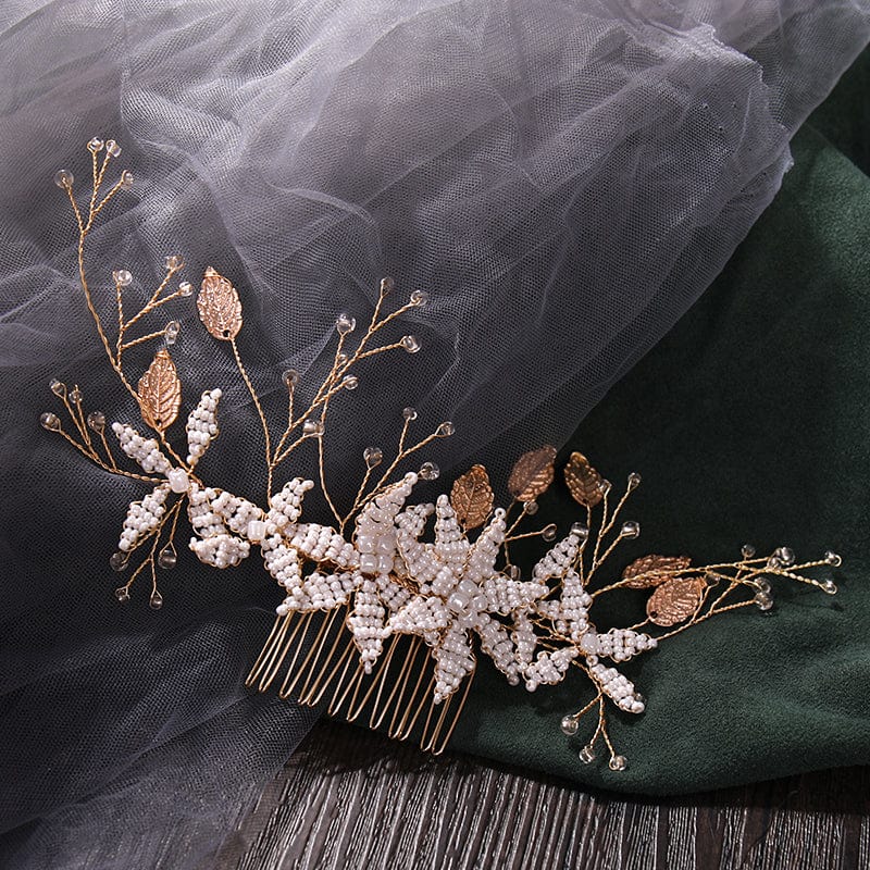 Rose Gold Fashion Rose Gold Bridal Headpiece Wedding Hair Accessory Decorating Hair Combs