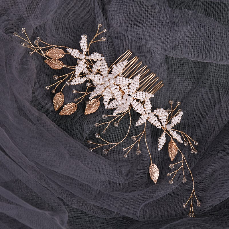 Rose Gold Fashion Rose Gold Bridal Headpiece Wedding Hair Accessory Decorating Hair Combs